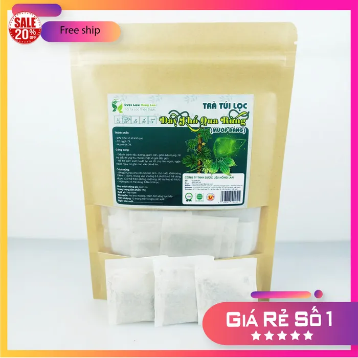 Trà Túi Lọc Dây Mướp Đắng (Khổ Qua) Rừng 90g (30 gói x 3g) Hồng Lan [Hỗ trợ điều trị bệnh tiểu đường, giảm cân, giảm béo bụng, hỗ trợ điều trị ung thư, thanh nhiệt và giải độc gan,] 2