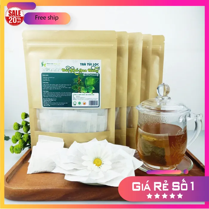 Trà Túi Lọc Dây Mướp Đắng (Khổ Qua) Rừng 90g (30 gói x 3g) Hồng Lan [Hỗ trợ điều trị bệnh tiểu đường, giảm cân, giảm béo bụng, hỗ trợ điều trị ung thư, thanh nhiệt và giải độc gan,] 5