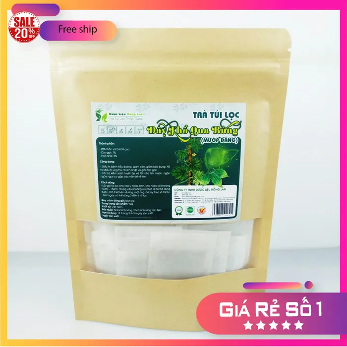 Trà Túi Lọc Dây Mướp Đắng (Khổ Qua) Rừng 90g (30 gói x 3g) Hồng Lan [Hỗ trợ điều trị bệnh tiểu đường, giảm cân, giảm béo bụng, hỗ trợ điều trị ung thư, thanh nhiệt và giải độc gan,] 4