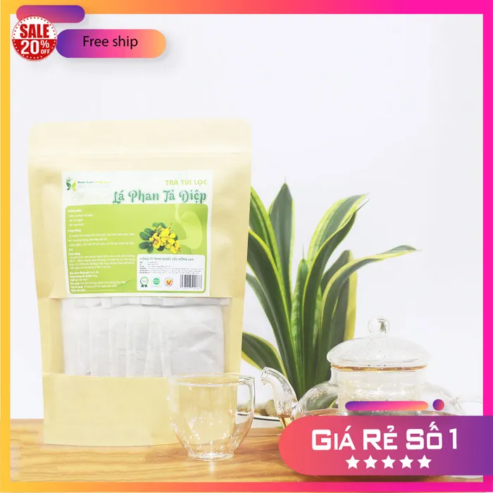 Trà Túi Lọc Xổ Mỡ Giảm Cân Trị Táo Bón Lá Phan Tả Diệp 90g (30 gói x 3g) Dược Liệu Hồng Lan 3