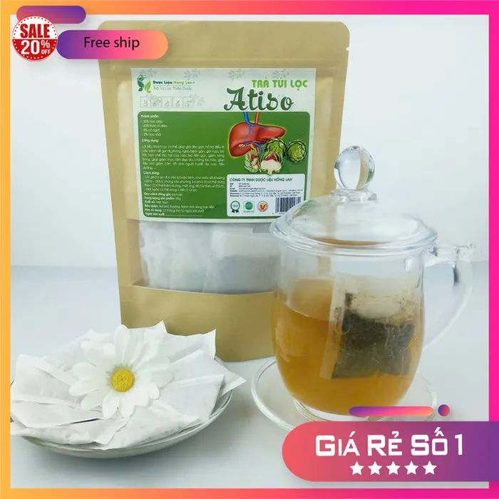 Trà Túi Lọc giải độc gan Atiso 90g (30 gói x 3g) - Dược Liệu Hồng Lan 3