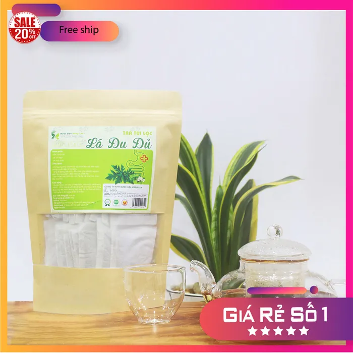 Trà Túi Lọc Lá Đu Đủ Đực 90g (30 gói x 3g) Trà Hồng Lan 2