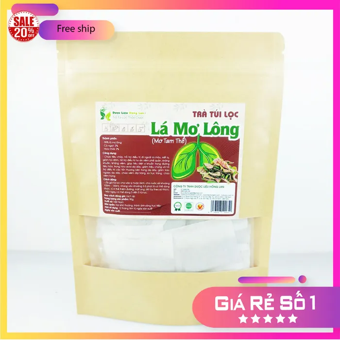 Trà Túi Lọc Lá Mơ Lông (Lá Mơ Tam Thể) 90g (30 gói x 3g) Hồng Lan 6