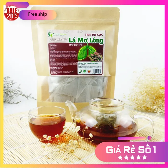 Trà Túi Lọc Lá Mơ Lông (Lá Mơ Tam Thể) 90g (30 gói x 3g) Hồng Lan