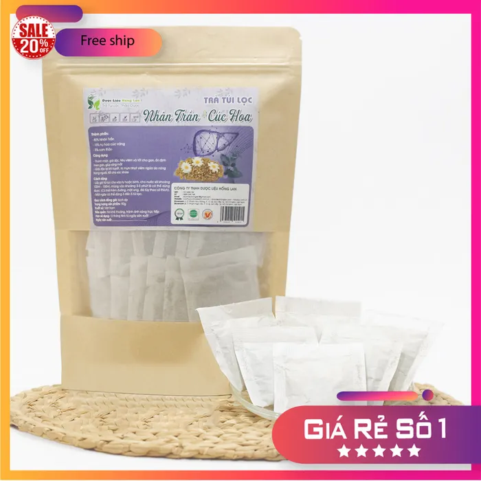 Trà Túi Lọc Nhân Trần - Cam Thảo - Hoa Cúc Vàng 90g (30 gói x 3g) Hồng Lan 2