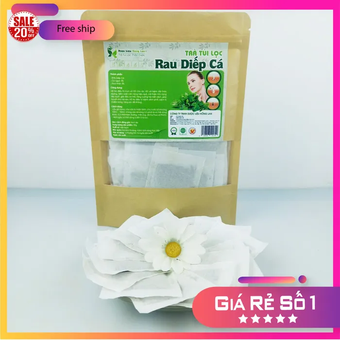 Trà Túi Lọc Cây Rau Diếp Cá 90g (30 gói x 3g) Dược Liệu Hồng Lan 3