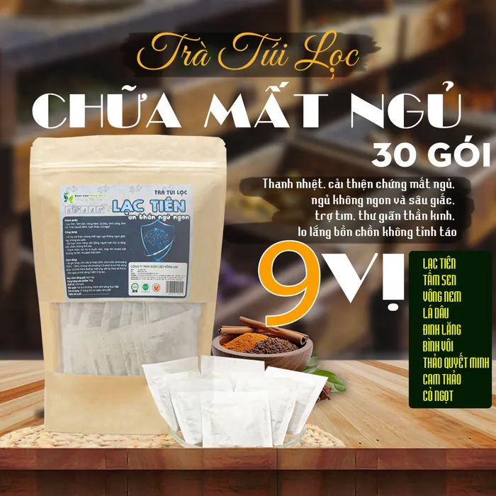 Trà Túi Lọc Cây Nhãn Lồng (Dây Lạc Tiên, Chùm Bao) 9 vị 90g (30 gói x 3g) Dược Liệu Hồng Lan Giúp an thần ngủ ngon 4