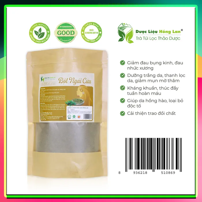 Bột Thảo Dược Cây Ngải Cứu Nguyên Chất Gói 100g - Dược Liệu Hồng Lan