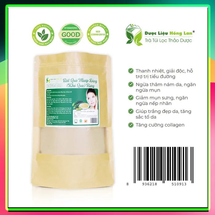 Bột Trái Mướp Đắng (Khổ Qua) Rừng Nguyên Chất Gói 100g - Dược Liệu Hồng Lan