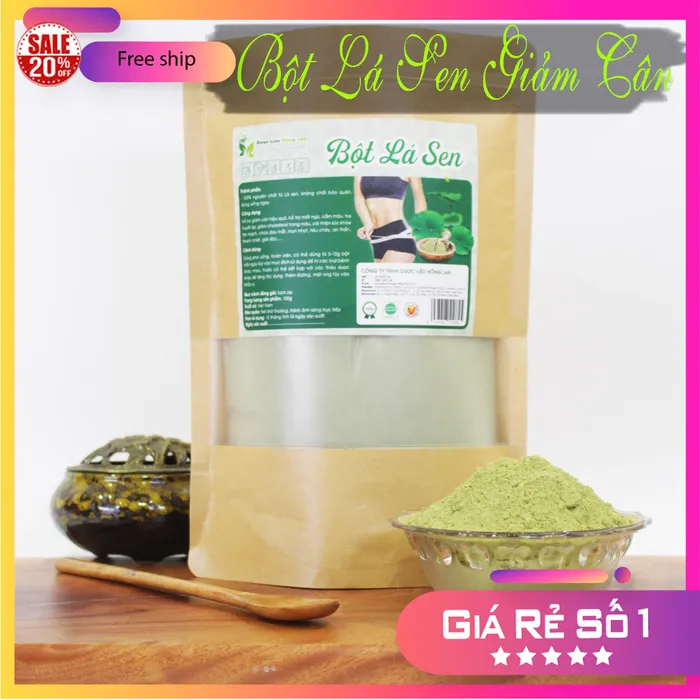 Bột Giảm Cân Lá Sen Nguyên Chất Gói 100g - Dược Liệu Hồng Lan 8
