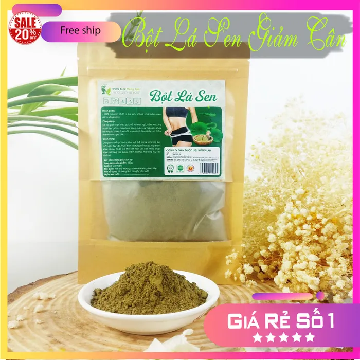 Bột Giảm Cân Lá Sen Nguyên Chất Gói 100g - Dược Liệu Hồng Lan 5