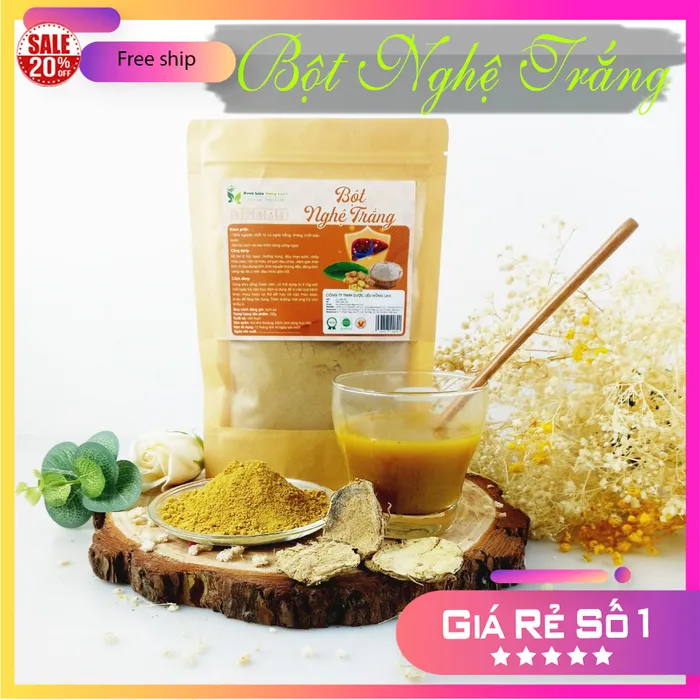 Bột Thảo Dược Củ Nghệ Trắng Nguyên Chất Gói 100g - Dược Liệu Hồng Lan 1