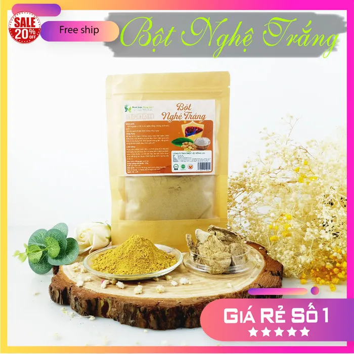 Bột Thảo Dược Củ Nghệ Trắng Nguyên Chất Gói 100g - Dược Liệu Hồng Lan 3