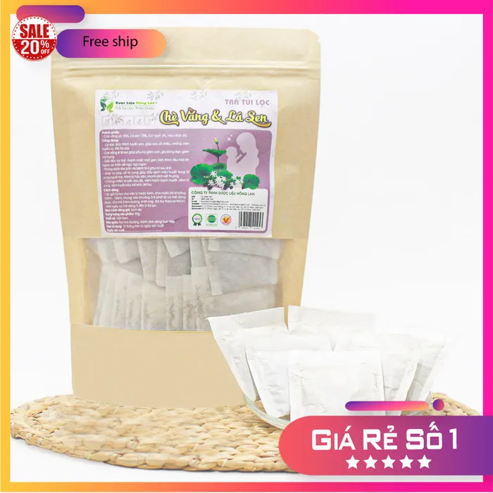 Trà Túi Lọc Chè Vằng & Lá Sen Bịch 90g (30 túi lọc x 3g) - Dược Liệu Hông Lan 3