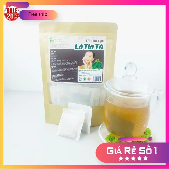 Trà Túi Lọc Lá Tía Tô Bịch Zip 90g (30 túi lọc x 3g) - Dược Liệu Hồng Lan 5