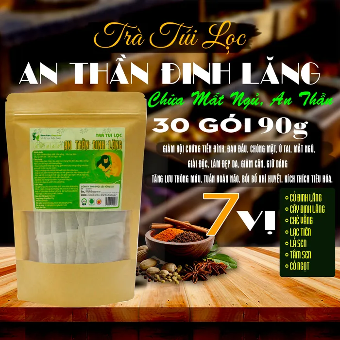 Trà Túi Lọc Đinh Lăng 8 vị bịch zip 90g (30 túi lọc x 3g) - Dược Liệu Hồng Lan 2
