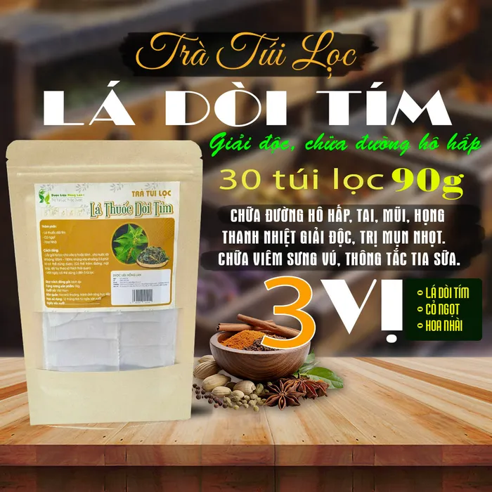Trà Túi Lọc Cây Dòi (Bọ Mắm) 90g (30 túi lọc x 3g) - Dược Liệu Hồng Lan