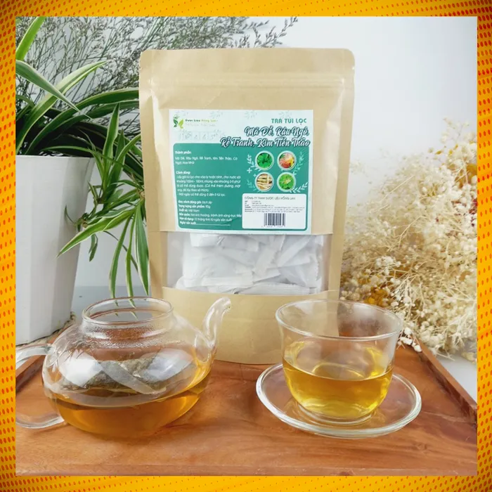 Trà Kim Tiến Thảo mix 6 vị giúp Bổ Thận - Lọc Thận - Tốt cho Thận túi zip 90g (30 túi lọc x 3g) - Dược Liệu Hồng Lan 2