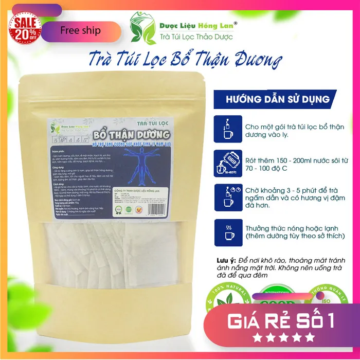 Trà Rễ Mật Nhân mix 14 vị giúp bổ thận tráng dương 90g (30 túi lọc x 3g) - Dược Liệu Hồng Lan 3