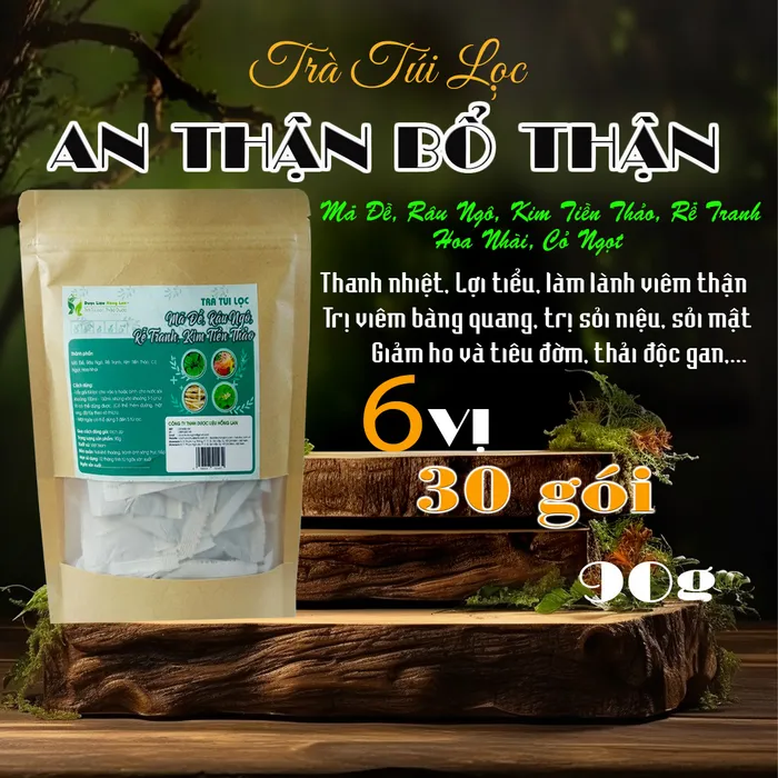 Trà Kim Tiến Thảo mix 6 vị giúp Bổ Thận - Lọc Thận - Tốt cho Thận túi zip 90g (30 túi lọc x 3g) - Dược Liệu Hồng Lan 5