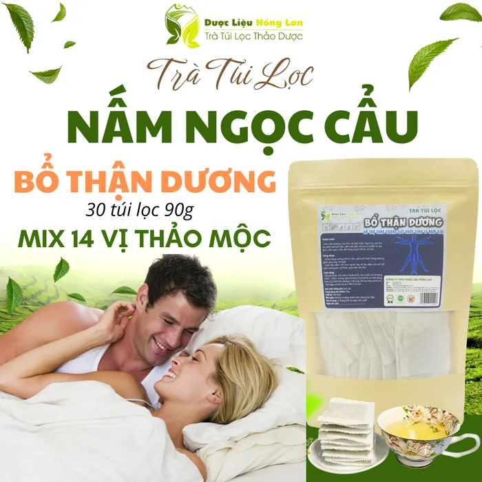 Trà Nấm Ngọc Cẩu mix 14 vị giúp bổ thận tráng dương 90g (30 túi lọc x 3g) - Dược Liệu Hồng Lan