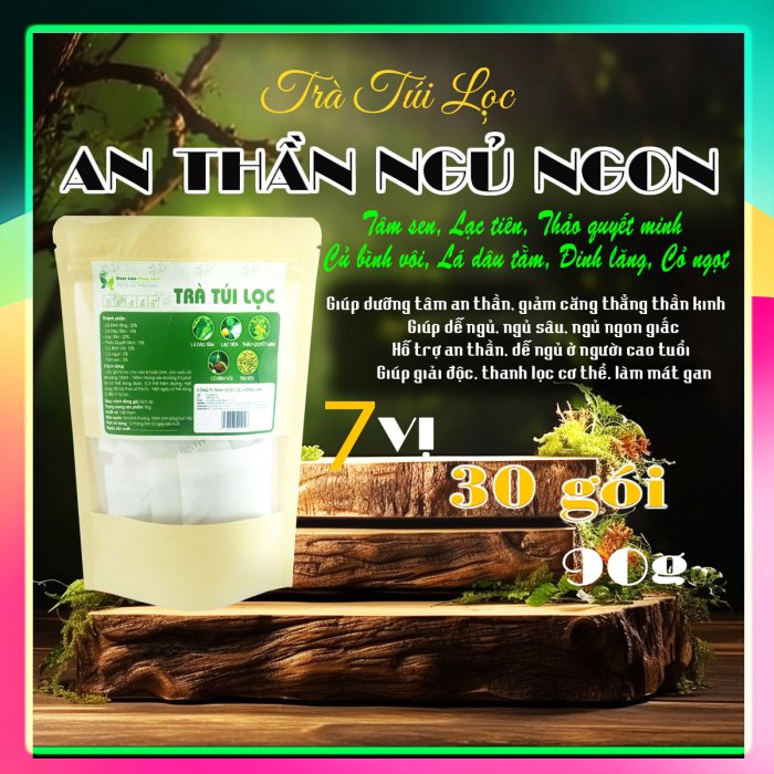 Trà Hạt Thảo Quyết Minh (Hạt Muồng) Mix 7 vị Chữa Mất Ngủ Giúp An Thần Ngủ Ngon, Ăn Ngon, Đẹp Da 90g (30 túi lọc x 3g) - Dược Liệu Hồng Lan 3