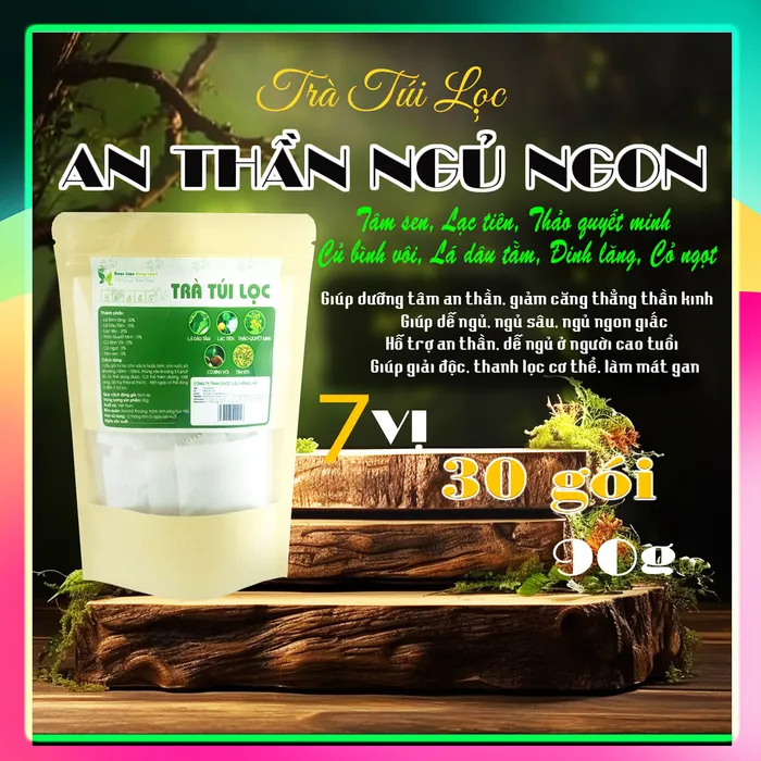 Trà Hạt Thảo Quyết Minh (Hạt Muồng) Mix 7 vị Chữa Mất Ngủ Giúp An Thần Ngủ Ngon, Ăn Ngon, Đẹp Da 90g (30 túi lọc x 3g) - Dược Liệu Hồng Lan 3
