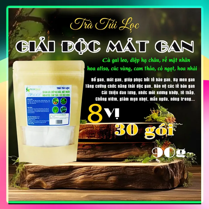 Trà Lá Chó Đẻ Răng Cưa mix 8 vị Thải Độc Mát Gan 90g - Dược Liệu Hồng Lan 7