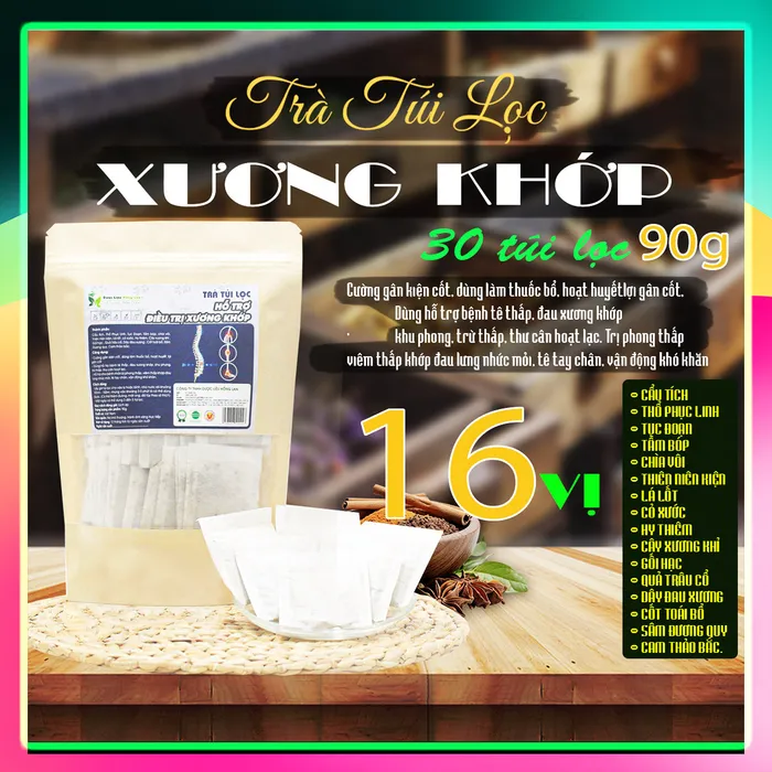 Trà Tục Đoạn mix 16 vị hỗ trợ điều trị Xương Khớp 90g (30 túi lọc x 3g) - Trà Túi Lọc Hồng Lan  1