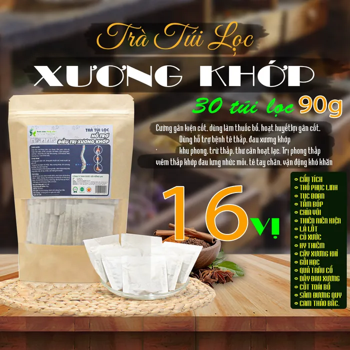 Trà Tục Đoạn mix 16 vị hỗ trợ điều trị Xương Khớp 90g (30 túi lọc x 3g) - Trà Túi Lọc Hồng Lan  5