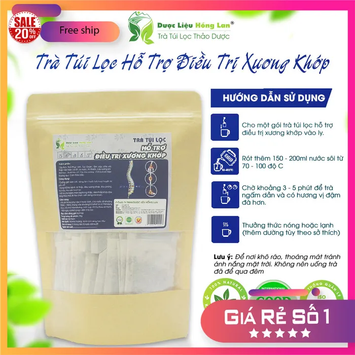 Trà Tục Đoạn mix 16 vị hỗ trợ điều trị Xương Khớp 90g (30 túi lọc x 3g) - Trà Túi Lọc Hồng Lan  2