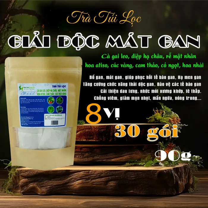 Trà Bông Atiso Đà Lạt mix 8 vị Thải Độc Mát Gan 90g - Dược Liệu Hồng Lan 7